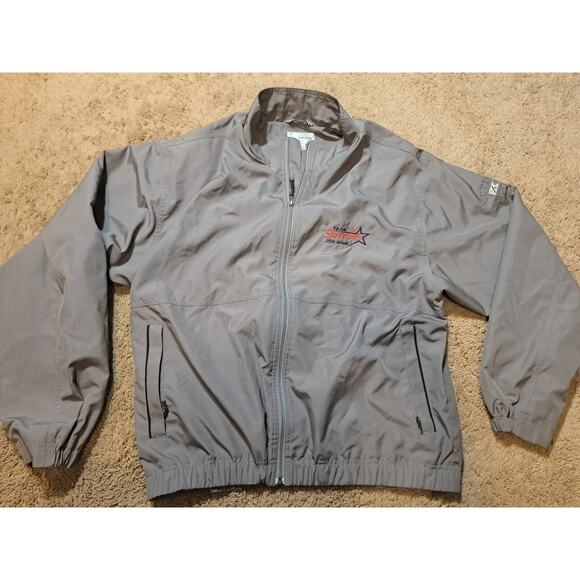 Cutter and Buck Jacket Mens L Gray Full Zip Windbreaker Embroidered Team Super - Picture 1 of 5